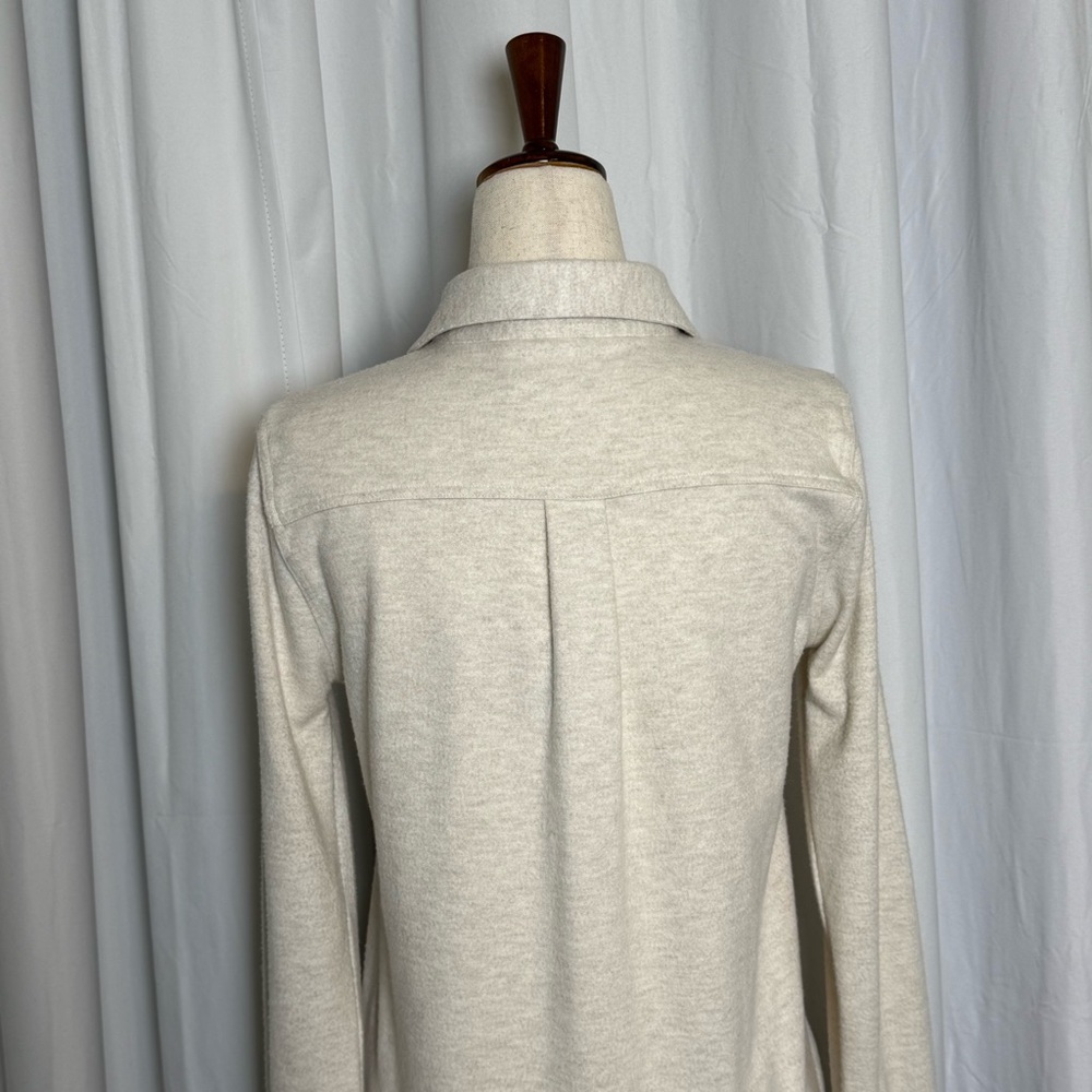 Faherty Legend Sweater Shirt Dress Womens XS Ivory Button Front Pockets NWT - Picture 9 of 14